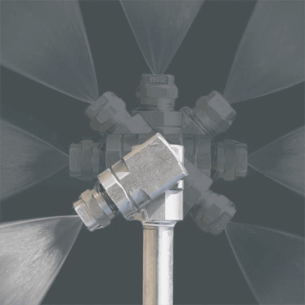 Dyseholder med svivel 1/4"F:1/4"F SS
